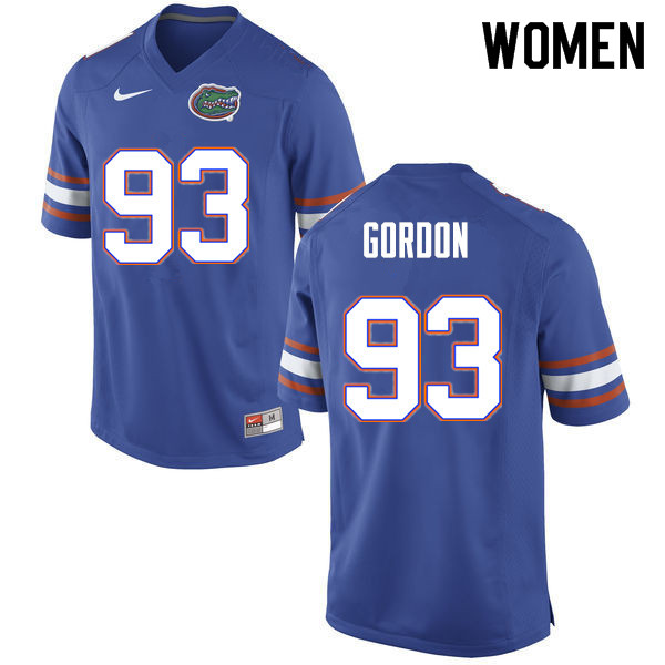 Women #93 Moses Gordon Florida Gators College Football Jerseys Sale-Blue